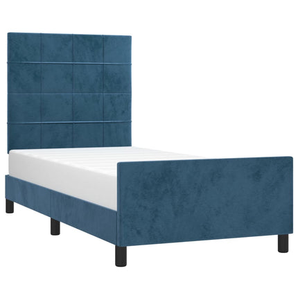 Giroletto senza Materasso Blu Scuro 90x190 cm in Velluto