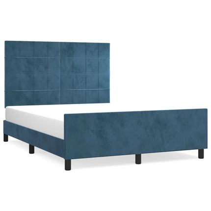 Giroletto senza Materasso Blu Scuro 140x190 cm in Velluto