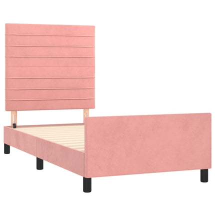 Giroletto con Testiera Rosa 100x200 cm in Velluto