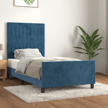 Giroletto senza Materasso Blu Scuro 80x200 cm in Velluto