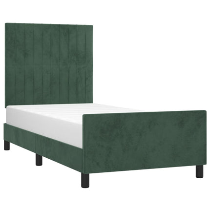 Giroletto senza Materasso Verde Scuro 90x190 cm in Velluto