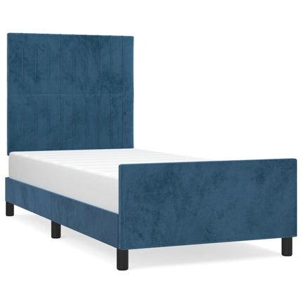 Giroletto senza Materasso Blu Scuro 90x190 cm in Velluto
