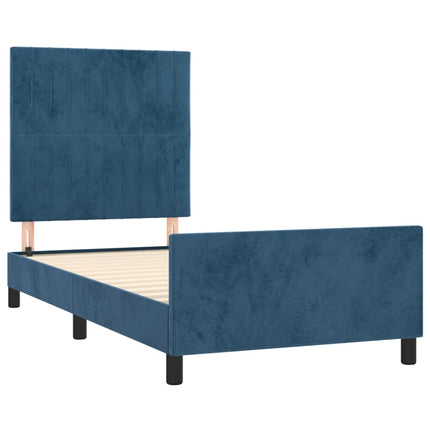 Giroletto senza Materasso Blu Scuro 90x190 cm in Velluto