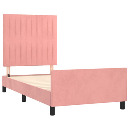 Giroletto con Testiera Rosa 90x190 cm in Velluto