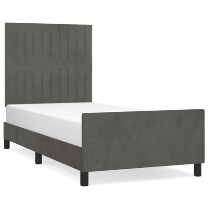 Giroletto senza Materasso Grigio Scuro 90x200 cm Velluto
