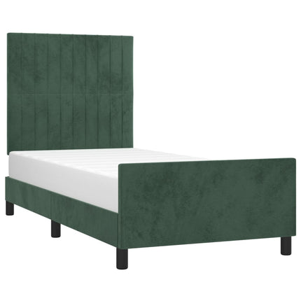 Giroletto senza Materasso Verde Scuro 90x200 cm in Velluto