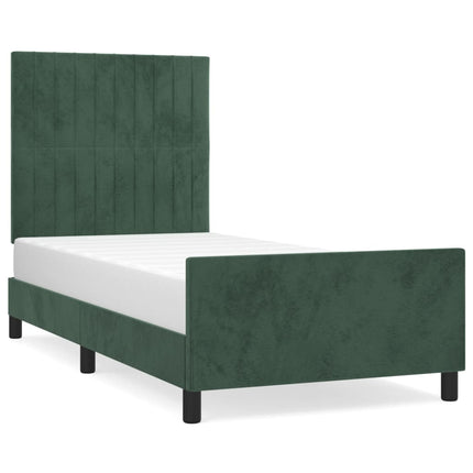 Giroletto senza Materasso Verde Scuro 100x200 cm in Velluto