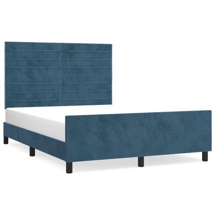 Giroletto senza Materasso Blu Scuro 140x190 cm in Velluto