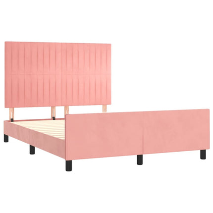 Giroletto con Testiera Rosa 140x190 cm in Velluto