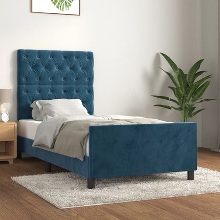 Giroletto senza Materasso Blu Scuro 80x200 cm in Velluto