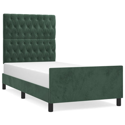 Giroletto senza Materasso Verde Scuro 100x200 cm in Velluto