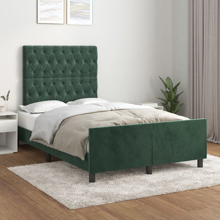 Giroletto senza Materasso Verde Scuro 120x200 cm in Velluto