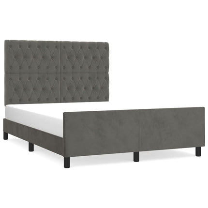 Giroletto senza Materasso Grigio Scuro 140x190 cm Velluto