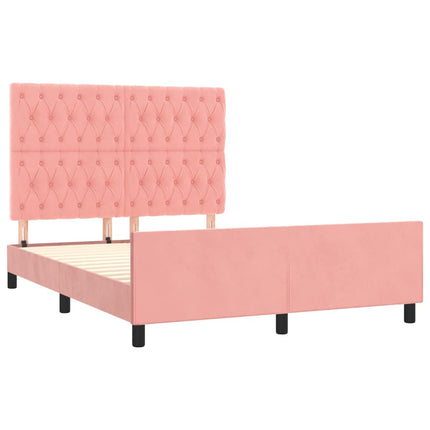 Giroletto con Testiera Rosa 140x190 cm in Velluto