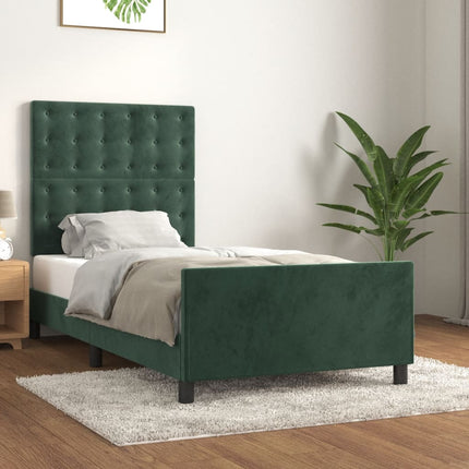 Giroletto senza Materasso Verde Scuro 100x200 cm in Velluto