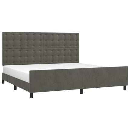 Giroletto senza Materasso Grigio Scuro 200x200 cm Velluto