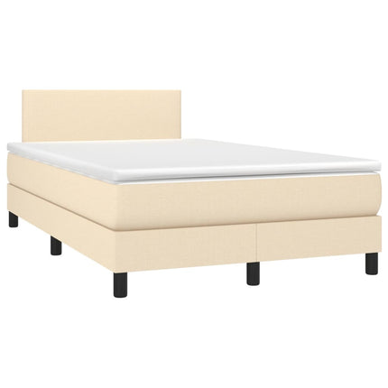 Giroletto a Molle con Materasso Crema 120x200 cm in Tessuto