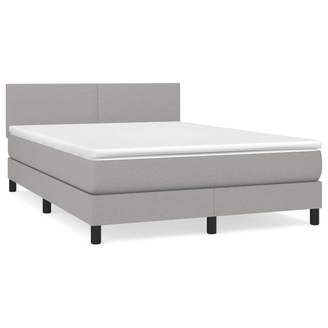 Giroletto a Molle con Materasso Grigio Chiaro 140x190cm Tessuto