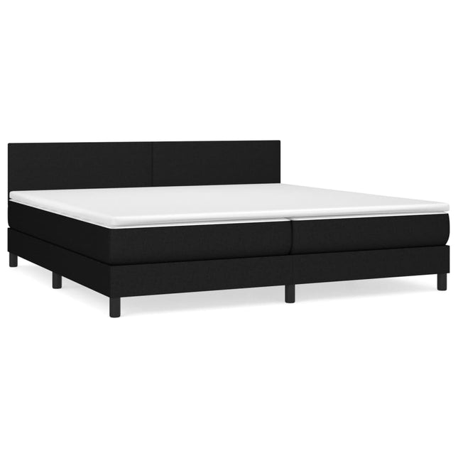 Giroletto a Molle con Materasso Nero 200x200 cm in Tessuto
