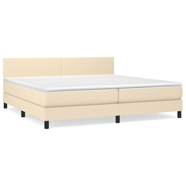 Giroletto a Molle con Materasso Crema 200x200 cm in Tessuto