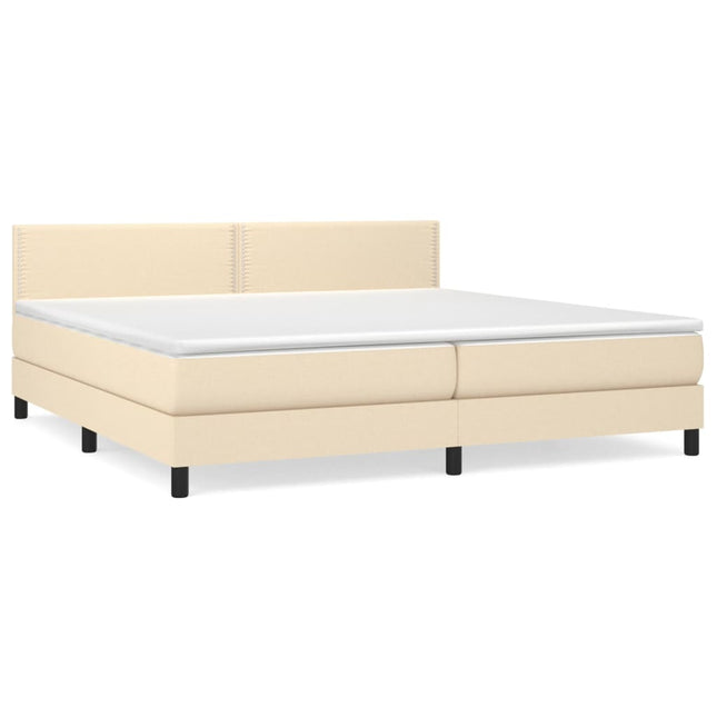 Giroletto a Molle con Materasso Crema 200x200 cm in Tessuto