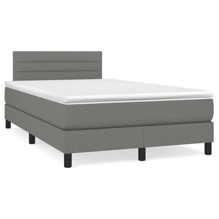 Giroletto a Molle con Materasso Grigio Scuro 120x200 cm Tessuto