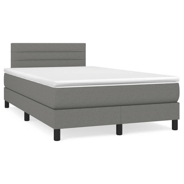 Giroletto a Molle con Materasso Grigio Scuro 120x200 cm Tessuto