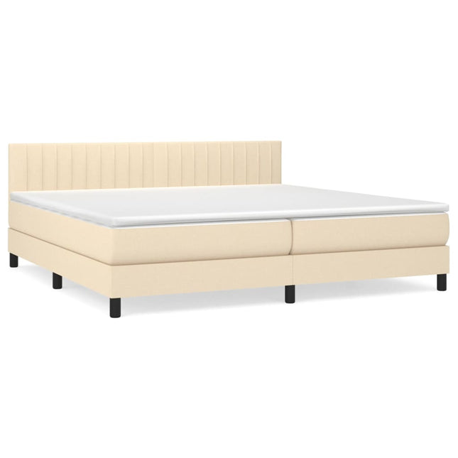 Giroletto a Molle con Materasso Crema 200x200 cm in Tessuto