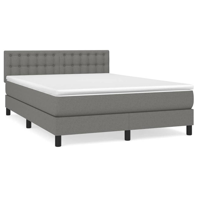 Giroletto a Molle con Materasso Grigio Scuro 140x190 cm Tessuto