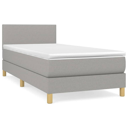 Giroletto a Molle con Materasso Grigio Chiaro100x200 cm Tessuto