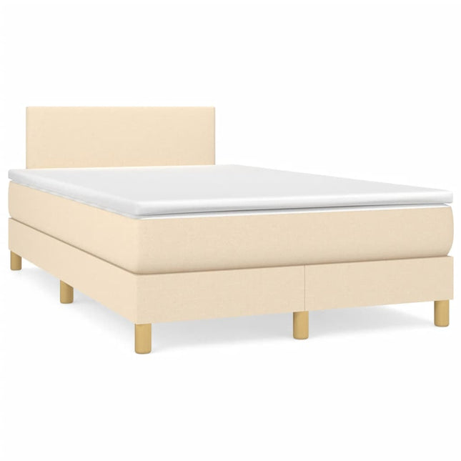 Giroletto a Molle con Materasso Crema 120x200 cm in Tessuto