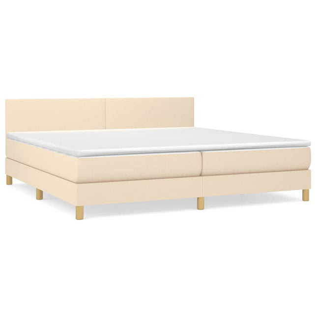 Giroletto a Molle con Materasso Crema 200x200 cm in Tessuto