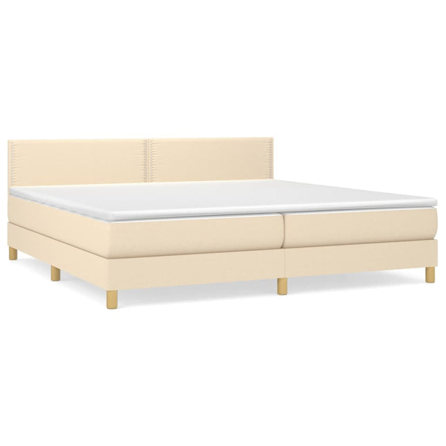 Giroletto a Molle con Materasso Crema 200x200 cm in Tessuto