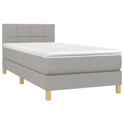 Giroletto a Molle con Materasso Grigio Chiaro 80x200 cm Tessuto