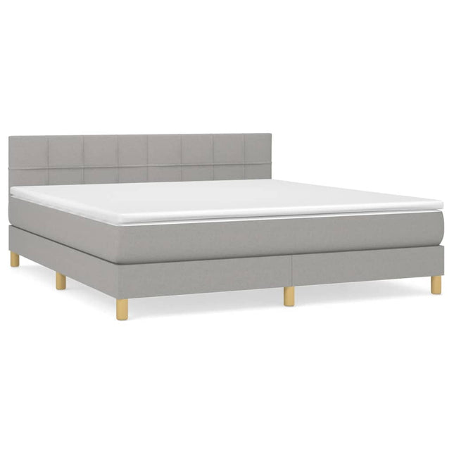 Giroletto a Molle con Materasso Grigio Chiaro160x200 cm Tessuto