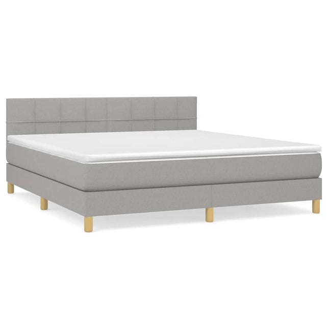 Giroletto a Molle con Materasso Grigio Chiaro180x200 cm Tessuto