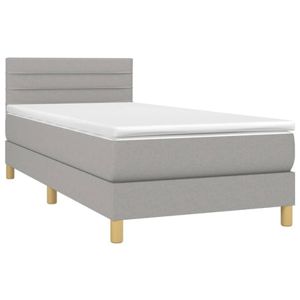 Giroletto a Molle con Materasso Grigio Chiaro 90x190 cm Tessuto