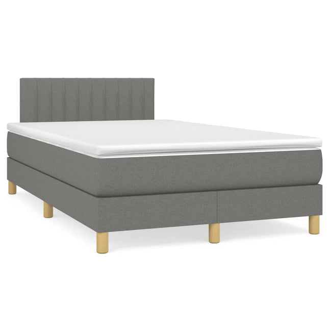 Giroletto a Molle con Materasso Grigio Scuro 120x200 cm Tessuto