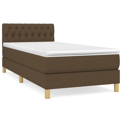 Giroletto a Molle con Materasso Marrone Scuro 80x200 cm Tessuto