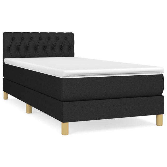 Giroletto a Molle con Materasso Nero 90x190 cm in Tessuto