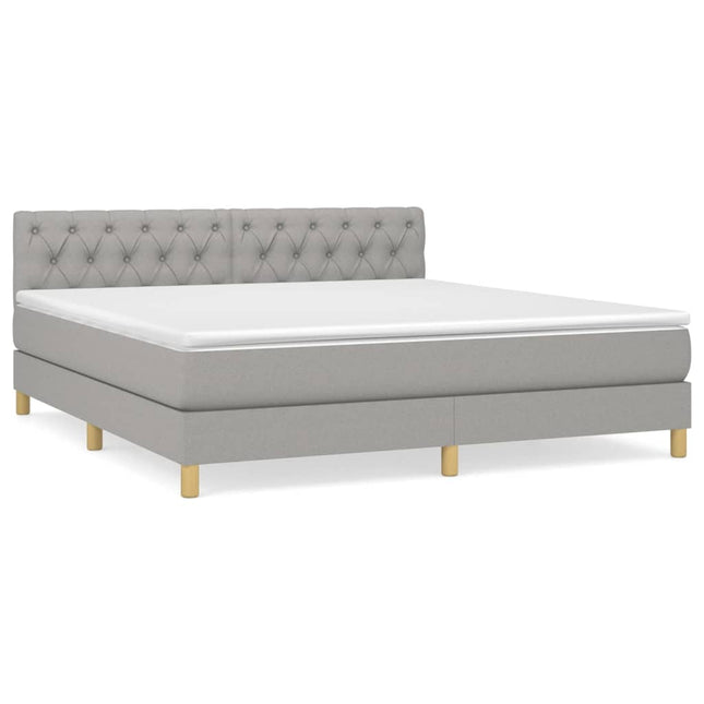 Giroletto a Molle con Materasso Grigio Chiaro160x200 cm Tessuto