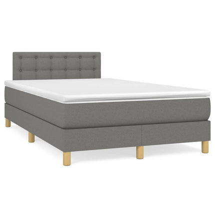 Giroletto a Molle con Materasso Grigio Scuro 120x200 cm Tessuto