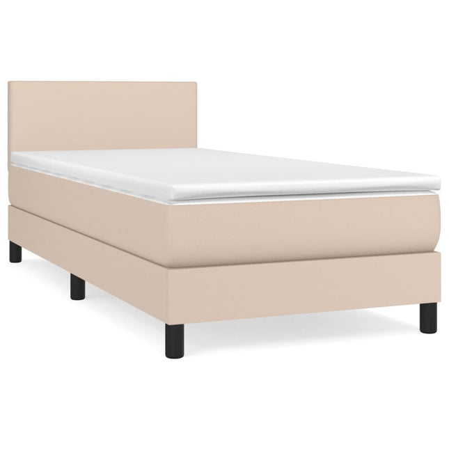 Giroletto a Molle con Materasso Cappuccino 80x200 cm Similpelle