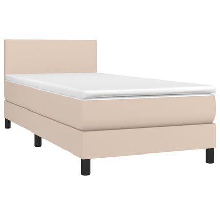 Giroletto a Molle con Materasso Cappuccino 90x200 cm Similpelle