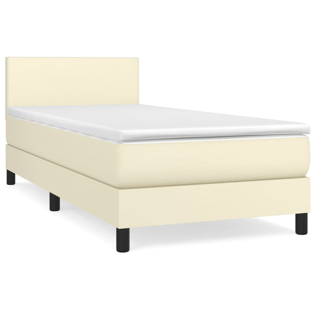Giroletto a Molle con Materasso Crema 100x200 cm in Similpelle