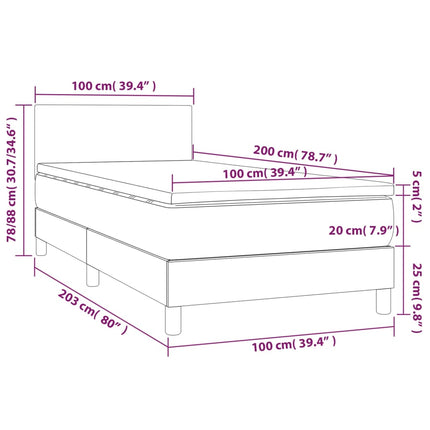 Giroletto a Molle con Materasso Crema 100x200 cm in Similpelle