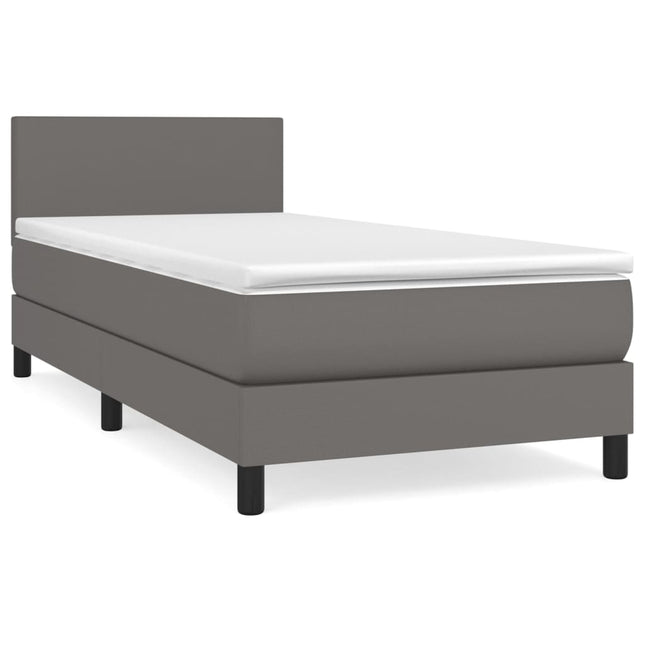 Giroletto a Molle con Materasso Grigio 100x200 cm in Similpelle