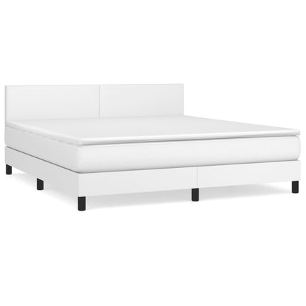 Giroletto a Molle con Materasso Bianco 160x200 cm in Similpelle