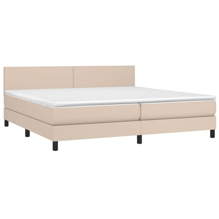 Giroletto a Molle con Materasso Cappuccino 200x200cm Similpelle