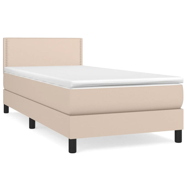 Giroletto a Molle con Materasso Cappuccino 80x200 cm Similpelle